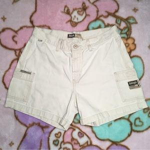 Vintage 90s Y2K Bongo Beige High Waisted Cargo Khaki Shorts